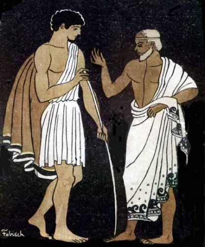A 1956 illustration of Telemachus and Mentor